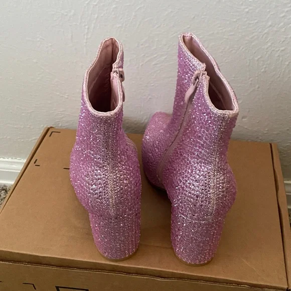Pink Rhinestone Booties - Picture 3 of 5